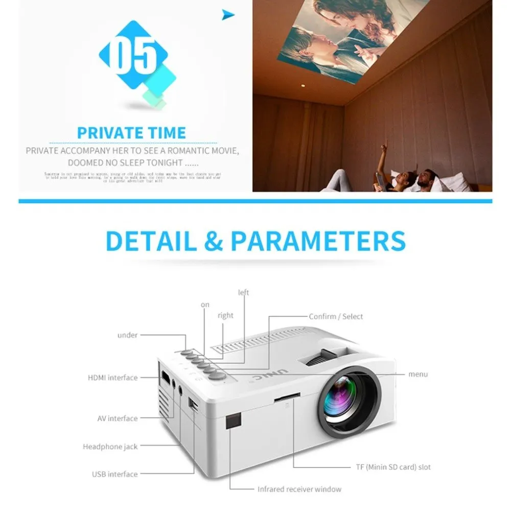 UC18 HD 1080P TFT lcd компактный Siz eHome мини проектор tv мультимедийный плеер кинотеатр