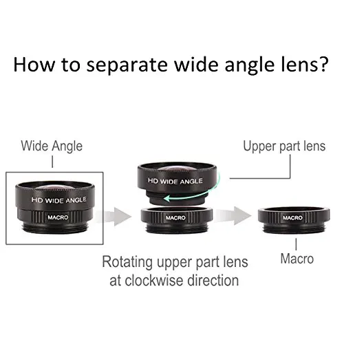 PAIAIP 1st Gen. Wide Angle + Macro Lens Universal Phone Camera for iPhone 8 7 6s 6 Plus Samsung Galaxy &amp Smartphone - купить по