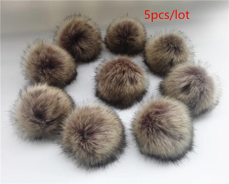 5pcs a lot 5 шт./лот,, искусственный мех, помпон, новинка, не мнется, не мнется, искусственный мех, помпон для вязаных шапок, шапок, шапок - Цвет: 5pcs a lot