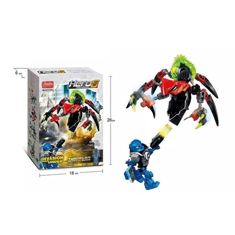 DIY Hero Factory 6 0 серия строительные блоки Tunneler Beast vs Surge совместим с Lego Brick Toys Bionicle
