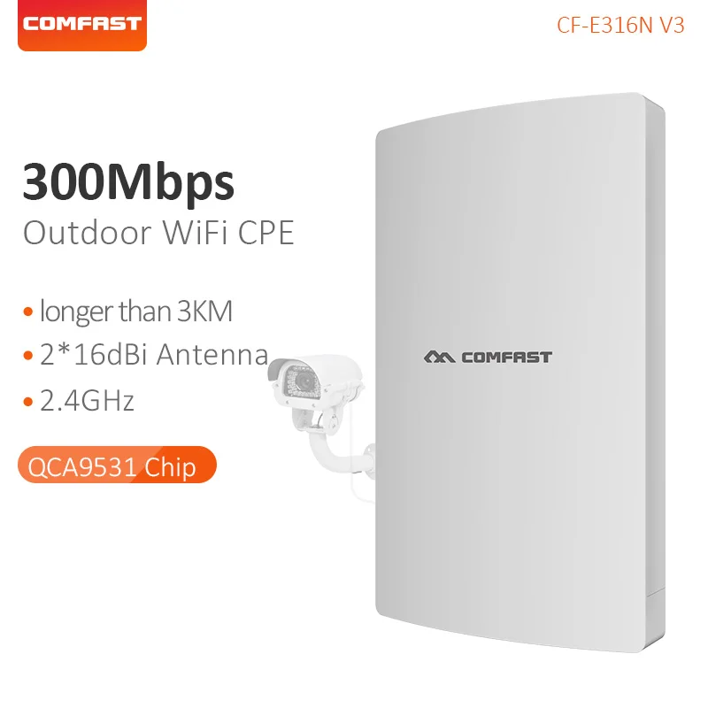 Comfast высокой мощности 300 Мбит/с открытый Wifi мост CPE 2 4G беспроводной диапазон Wi Fi