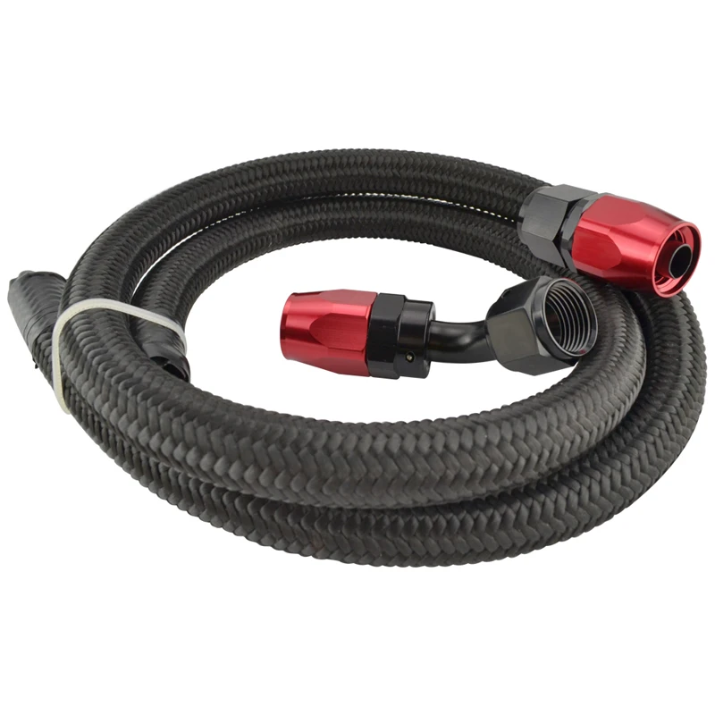 Шланг для топлива 45 градусов в нейлоновой оплетке|an6 45|black braided hosehose red |