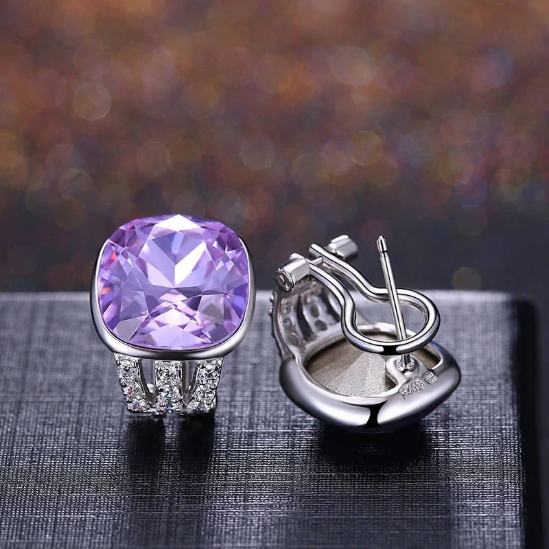 LEKANI кристаллами SWAROVSKI Новые квадратные серьги-гвоздики S925 Серебряный пирсинг Винтажные Ювелирные украшения для женщин и девушек подарки