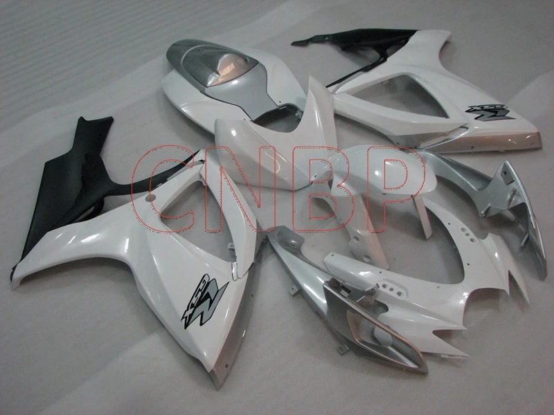 Обтекатели GSX R 750 2006 2007 K6 серебряные из белого пластика обтекатель мотоцикла GSXR750
