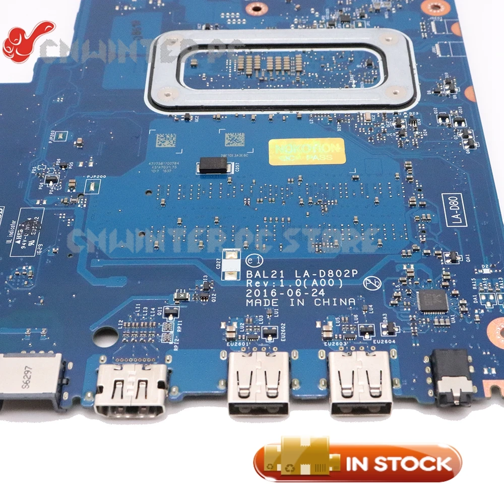 NOKOTION для Dell Inspiron 15 5567 материнская плата для ноутбука I7-7500U процессор DDR4 BAL21 LA-D802P CN-081YW5 081YW5 основная плата