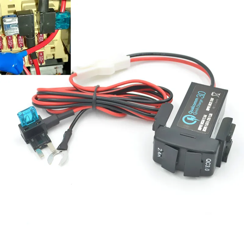 Автомобильный интерфейс USB зарядное устройство с двумя Usb-портами QC 3 0 Быстрая