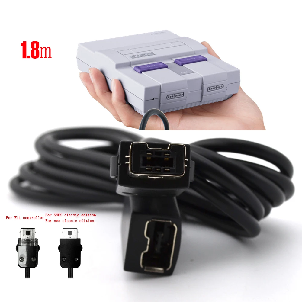 Удлинительный кабель xunbeifang 2 шт. 1 8 м для SNES Mini классический/Wii/Mini ne классический