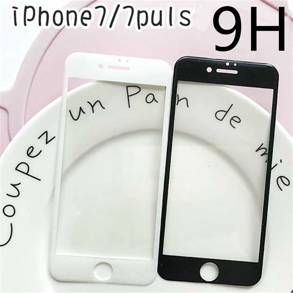 Luxury Lovers Candy Color Full Coverage Solid Soft Tempered Glass on For IPhone 5 7 8 6 6s Plus Membrane Pink White Black |