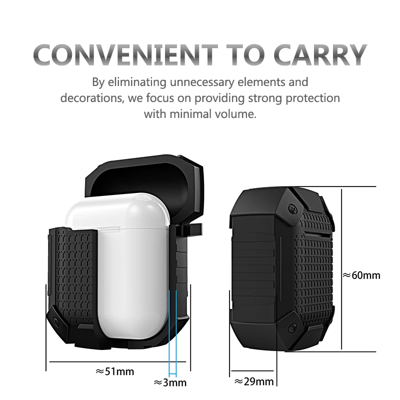 Сверхмощный защитный чехол для наушников для Airpods, противоударный, полная защита, Bluetooth, беспроводной чехол для наушников, для Airpods 2, чехол