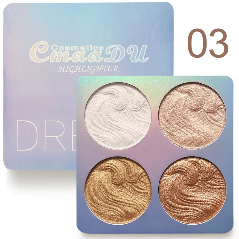 4 Colors Highlighter Makeup Face Brightener Contouring Liquid Powder Palette Bronzer | Красота и здоровье