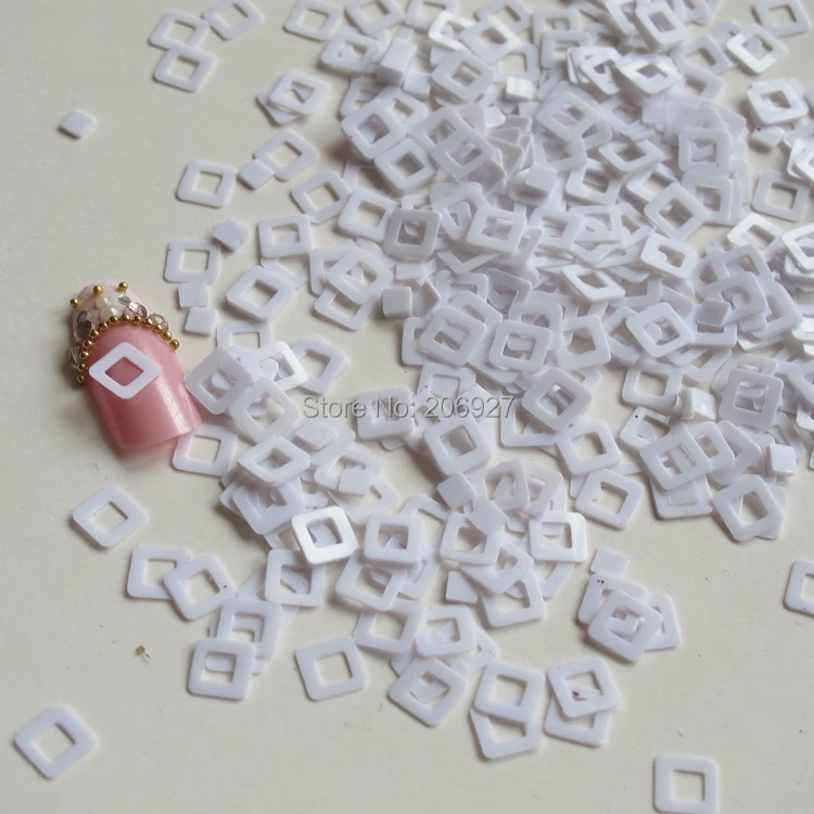 GD21-5 20 г/пакет милый лазерный белый квадратный дизайн ногтей Блестящий Блеск