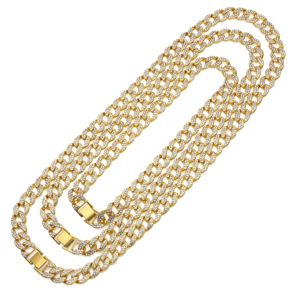 18 20 24 30 дюймов золотые украшения Iced Out Finish Miami кубинские женские медные ожерелья AAA