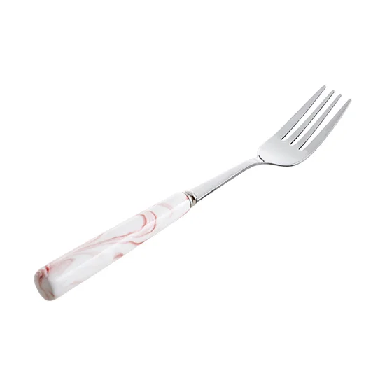 Pink-Fork TUUTH 1 шт. столовые приборы из нержавеющей стали керамическая ручка вилка ложка посуда стейк столовые приборы Западная Посуда Вилка Настольные принадлежности - Цвет: Pink-Fork