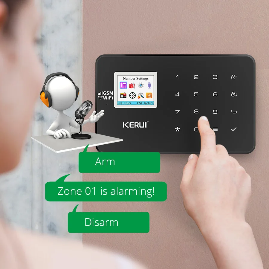 KERUI W18 беспроводная WiFi GSM сигнализация домашняя система охранной сигнализации с PIR