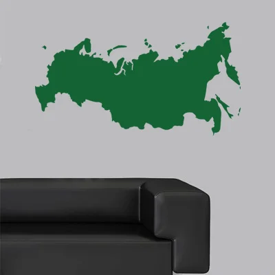 Виниловая наклейка на стену с изображением карты России и земли|sticker chip|decor wall