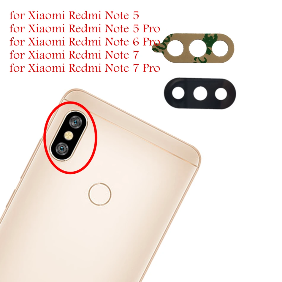 Стеклянный объектив для задней камеры Xiaomi Redmi Note 5 Pro 2 шт. стекло с клеем 3M 6 Pro/ 7