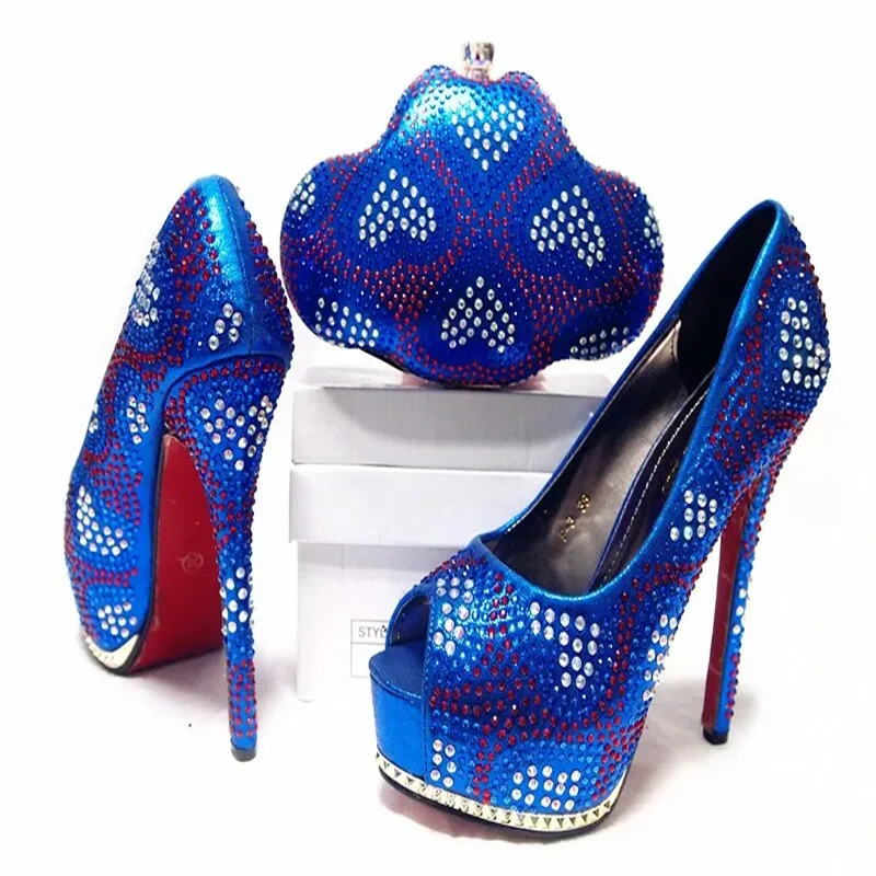 JA10-4 Фиолетовый Мода Африканский Свадьба Насосы И Мешок Новые Итальянская Обувь