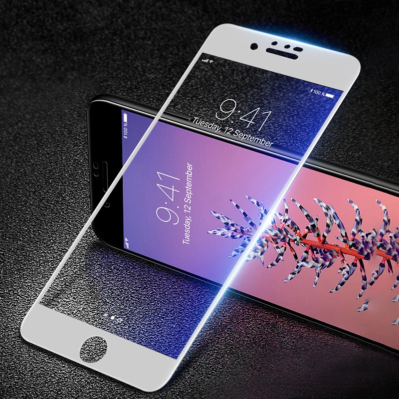 Закаленное стекло полное покрытие для iPhone X 8 7 Plus SE 6 S пленка на защитное экран