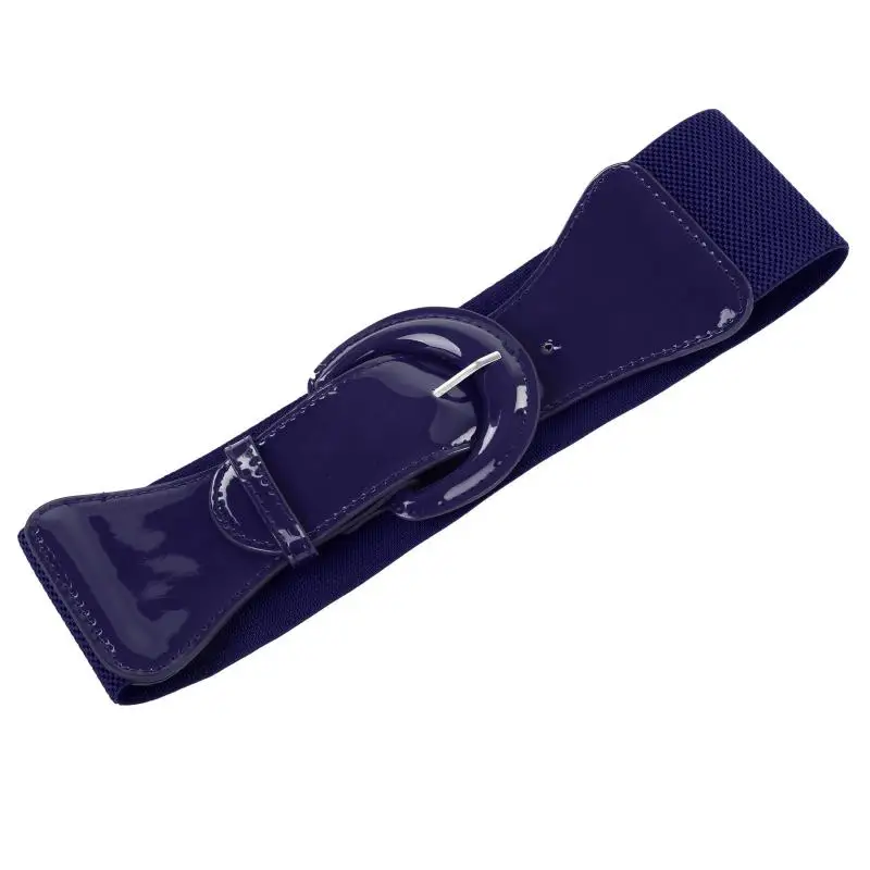 Женский винтажный кожаный эластичный ремень для широкой талии с пряжкой |