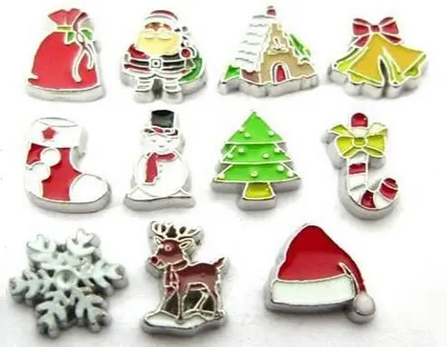 

20PCS/lot Christmas Series Floating Locket Charms Fit For Magnetic Memory Floating Locket Jewelrys Making