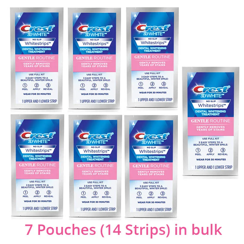 7 Pouches Белые отбеливатели 3D, мягкое рутинное отбеливание зубов для чувствительных зубных десен, уход за зубами, белые полоски, 7/14 мешков - Цвет: 7 Pouches