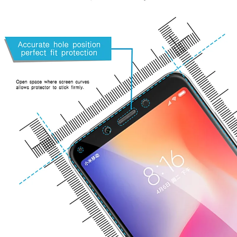 10 шт. защита для экрана закаленное стекло 100% полное покрытие XIAOMI Redmi 6 6A Защита от