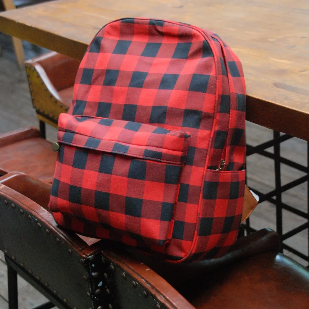 Оптовая продажа красный и черный клетчатый рюкзак новый школьный с мягким