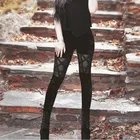 Женские винтажные уличные брюки JIEZuoFang, однотонные Черные Сетчатые перекрещивающиеся брюки с высокой талией в стиле Харадзюку, уличная одежда