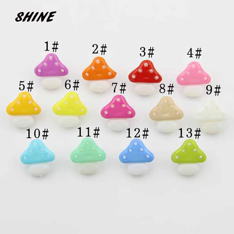 

SHINE Resin Sewing Buttons Scrapbooking Mushroom Multicolor Shank Cartoon 15mm 50 PCs Costura Botones Decorate bottoni botoes