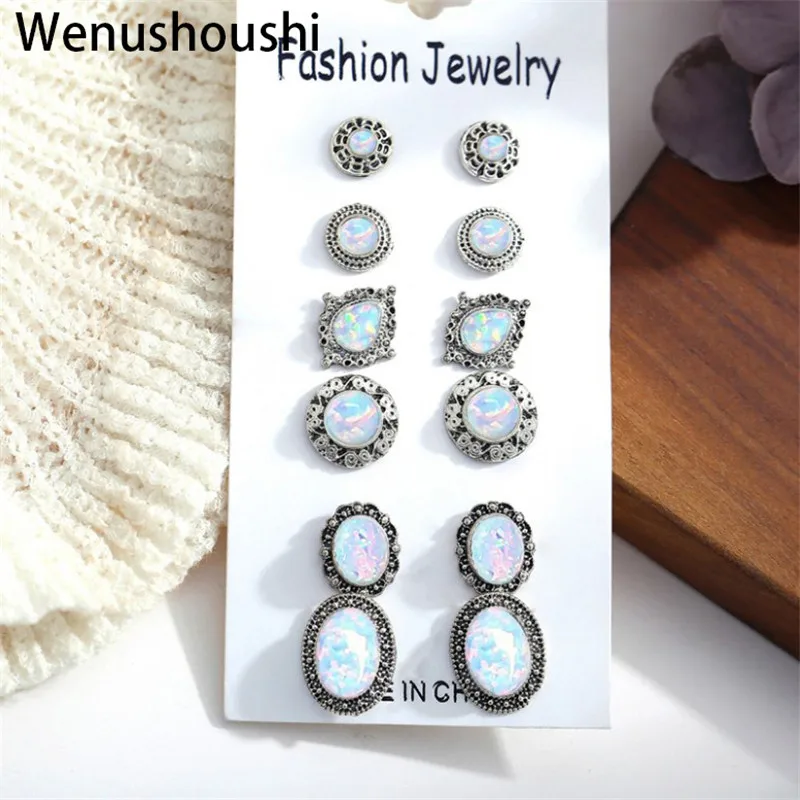 WENUSHOUSHI 6 Пары/компл. богемная бижутерия Женская винтажная Этническая облако