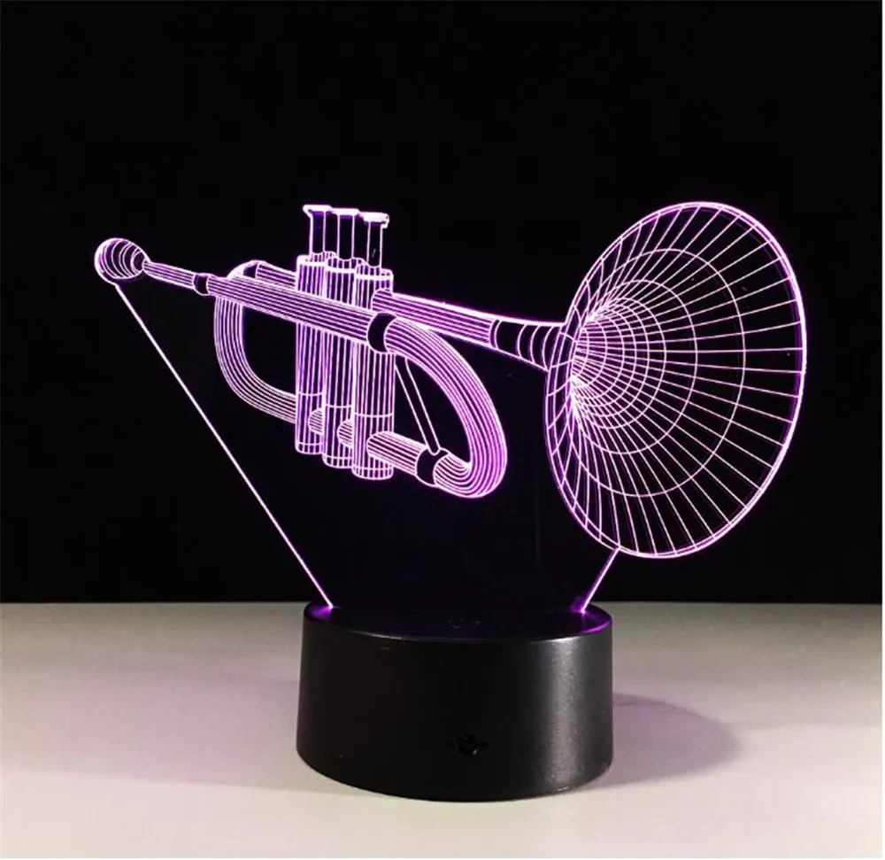Музыкальный инструмент саксофон дизайн 3D светодиодный светильник голограмма