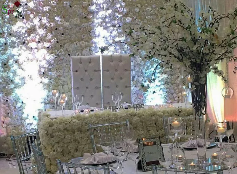 

SPR Free Shipping 10pcs/lot ivory wedding flower wall for stage backdrop wedding artificial floral celebrati decorations