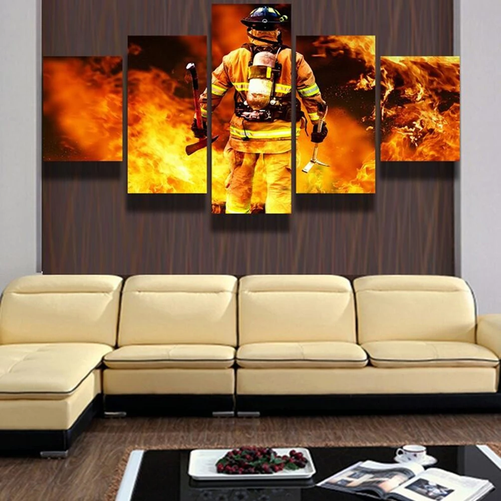 Холст настенная живопись Книги по искусству Home Decor отпечатки пожарный фотографии