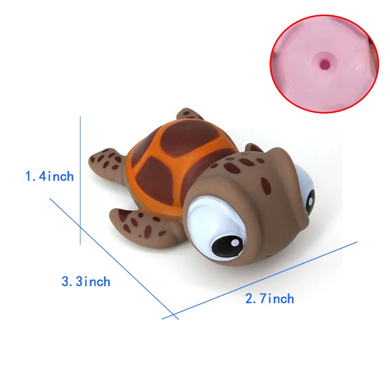 Little Turtle No BB Милые животные Детские Игрушки для ванны для детей ПВХ поплавок сжимающий звук балуясь игрушки дети кошка рыба ванная комната щепотку спрей игрушка - Цвет: Little Turtle No BB