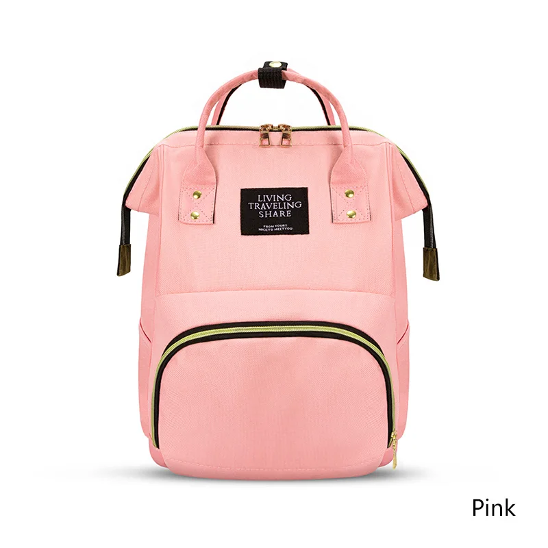 Pink Модный рюкзак для мам, сумка для подгузников для беременных, брендовая Большая вместительная Детская сумка, дорожный рюкзак для кормления, сумка для ухода за ребенком - Цвет: Pink