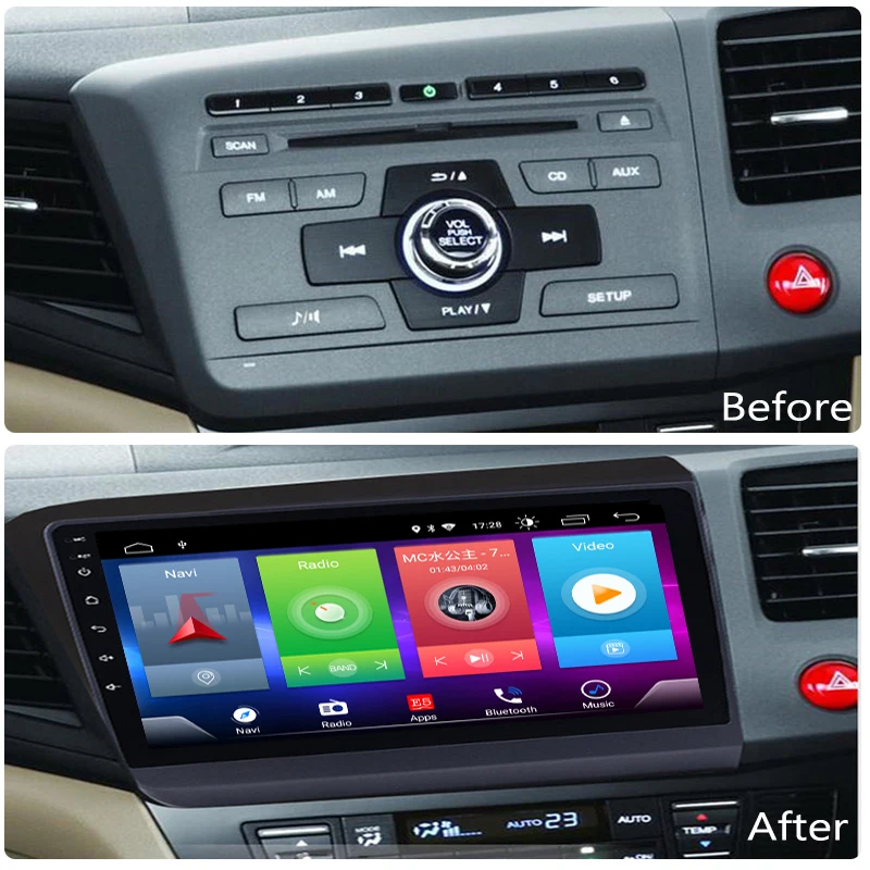 Автомобильный Android 8,1 мультимедийный плеер для Honda Civic RHD 2012-15 навигационное устройство GPS USB рулевое колесо bluetooth управление Поддержка