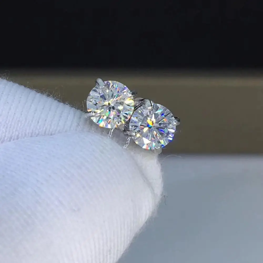 Серьги из серебра 925 пробы с моиссанитом всего 1 00ct бриллиантами прошедшие