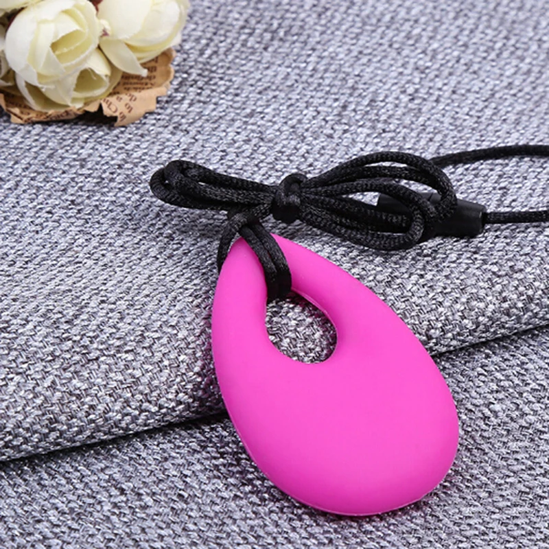 Silicone Baby Teether Toddler Kids Drop Ring Teething Black Chian Necklace Pendants Newborn Molars Tooth Chewable Toy | Мать и ребенок