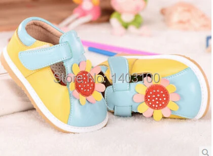Genuine leather baby toddler shoes soft rubber sole sound princess autumn fashion single for 0 - 2 years old |