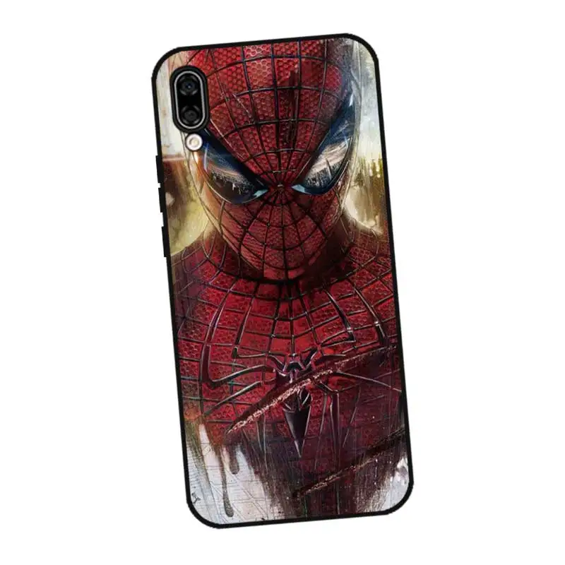 P200 Spiderman Black Silicone Case Cover For Huawei Honor 8C 8X 9 10 20i V10 V20 Note10 Max Lite Magic2 |