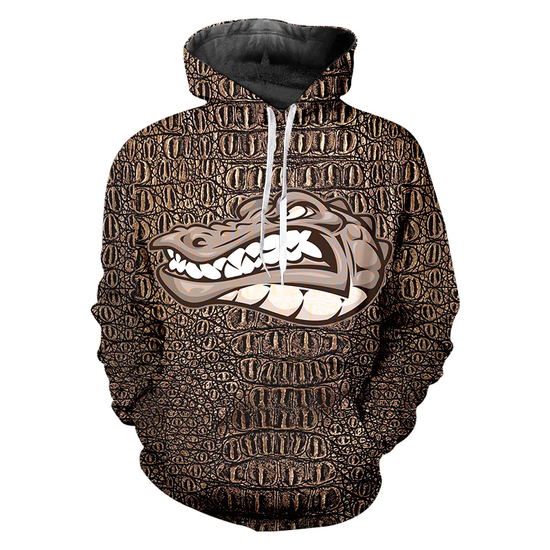 OGKB женские толстовки популярный Свободный пуловер с животными 3D принт крокодил