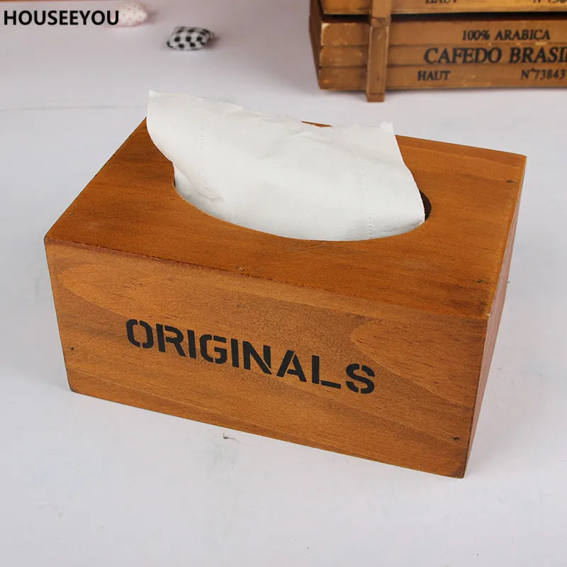Деревянная коробка для хранения салфеток деревянная держатель дома туалета