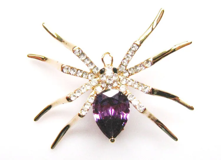 Стразы брошь в виде паука/Высокое качество унисекс/Большая необычная брошь/брошь