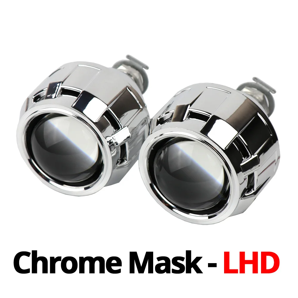 LHD Chrome DMEX 2,5 дюймов HID проектор биксенон WST мини H1 проектор Объектив с кожухом, подходит для H4 H7 автомобильных фар, LHD RHD - Цвет: LHD Chrome
