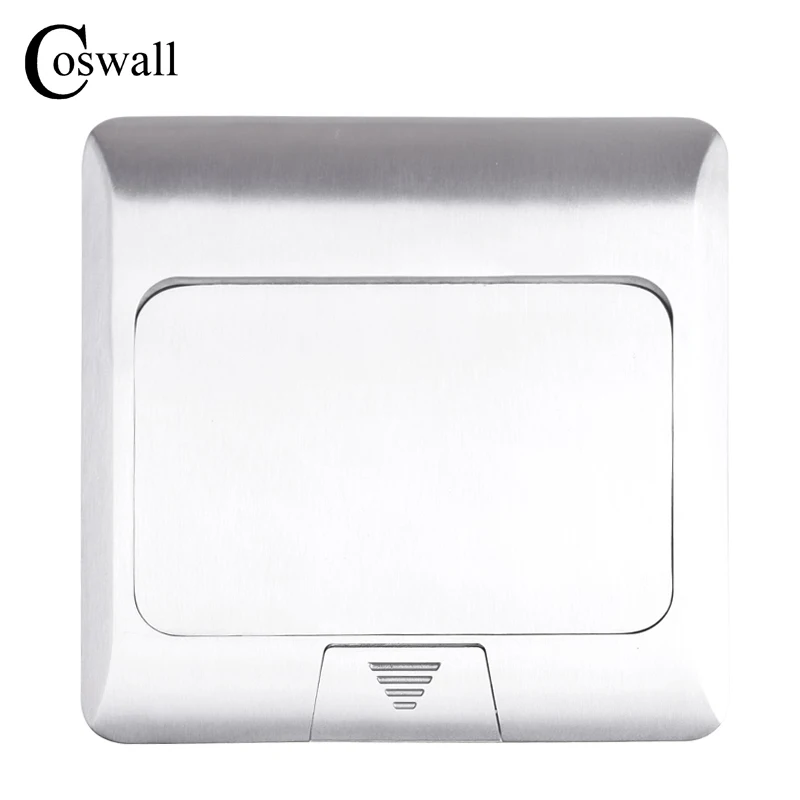 Coswall Вся Алюминиевая серебристая Панель открывающаяся напольная розетка