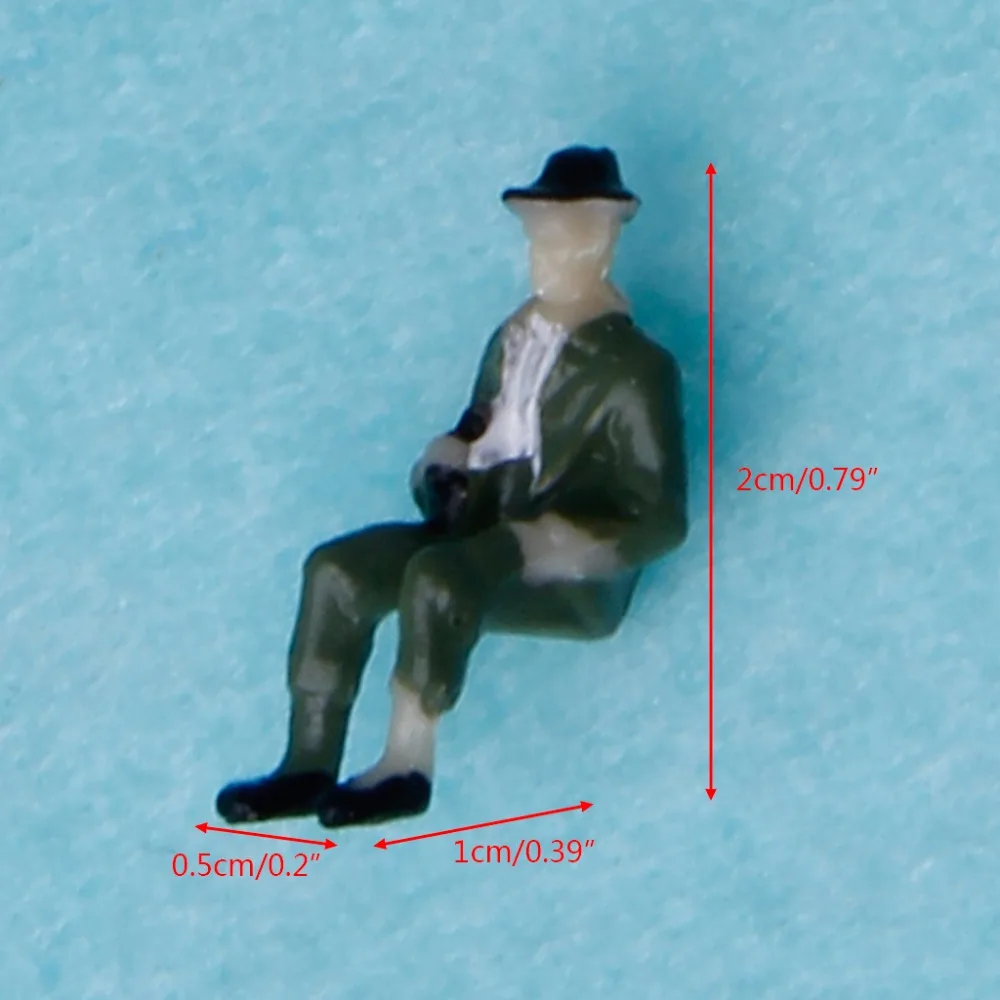 

HBB New 20pcs 1:100 Painted Model People Train Park Street Sitting People Figures