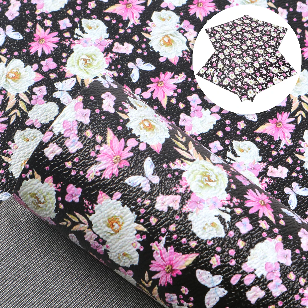 20*34 см Bump текстура искусственная кожа лист с сердечками цветы печатных DIY ремесло, 1Yc6844