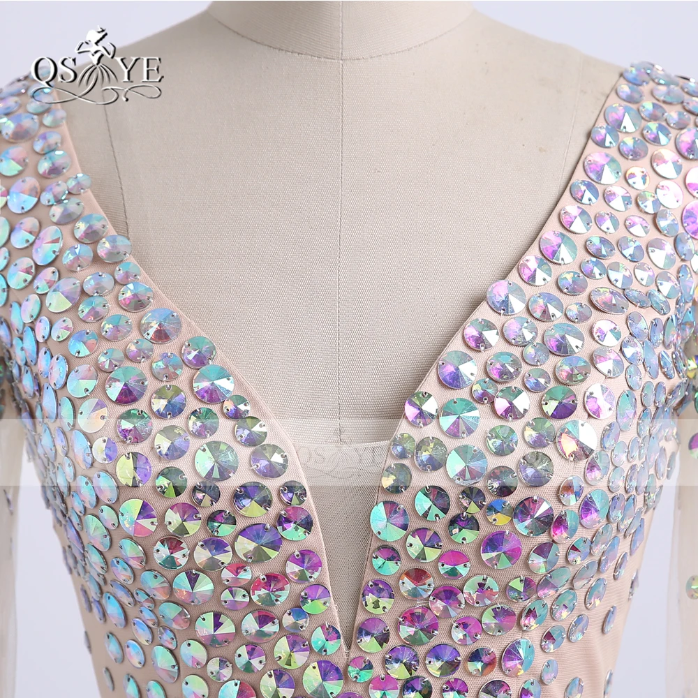 2018 Новое Сверкающее короткое платье для выпускного вечера с кристаллами