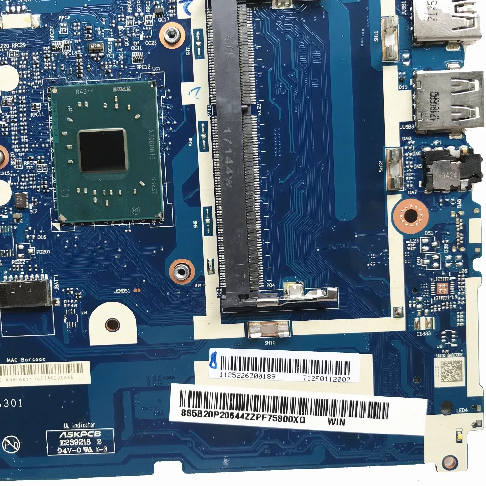 Reboto для LENOVO IDEAPAD 320-15IAP материнская плата для ноутбука 5B20P20644 W/N3350U DG424/DG524 NM-B301 DDR3L MB протестированная Быстрая