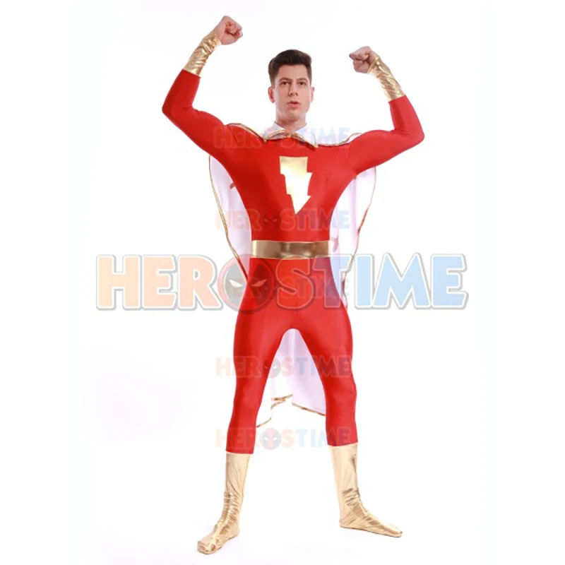 Высококачественные костюмы шазама для взрослых/детей на Хэллоуин костюм из